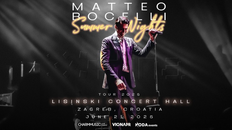 Matteo Bocelli pjevat će 21. lipnja 2025. u Lisinskom 