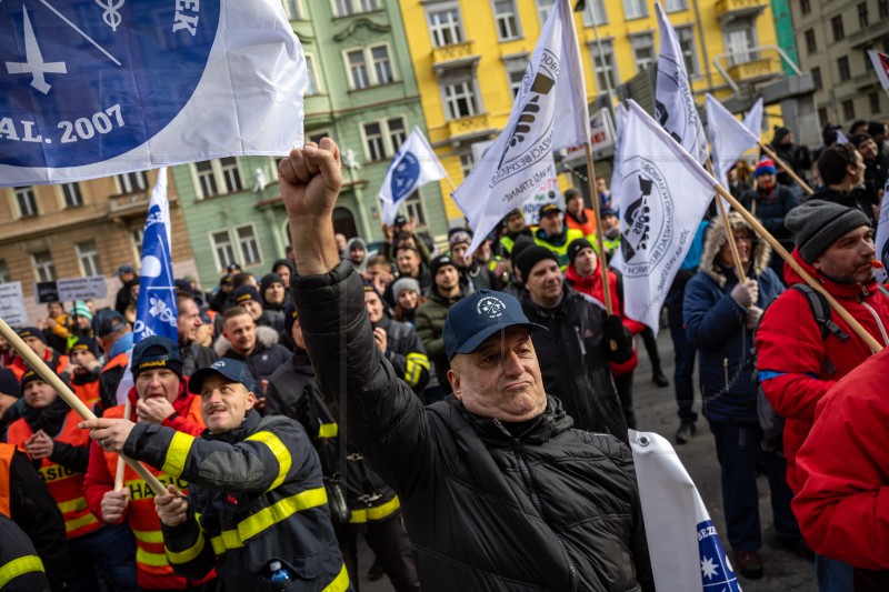 CZECH REPUBLIC SECURITY UNIONS PROTEST