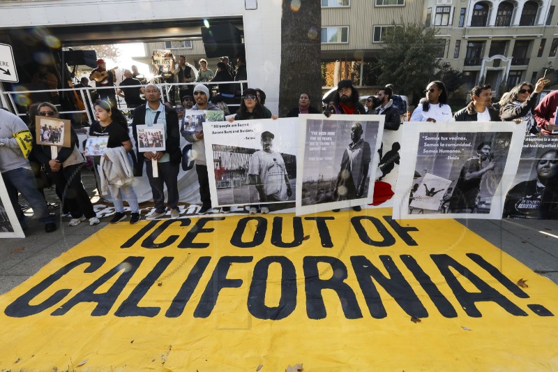 USA CALIFORNIA STOP MASS DEPORTATIONS RALLY