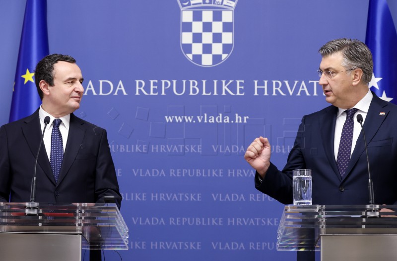 Tiskovna konferencija Plenkovića i Kurtija