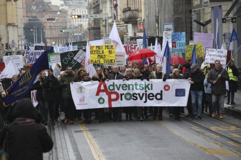 Prosvjed školskih sindikata