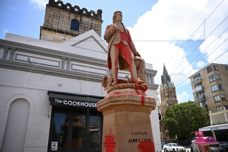 AUSTRALIA CAPTAIN COOK STATUE VANDALIZED