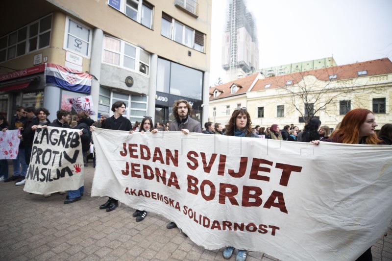 Zagreb: Skup solidarnosti sa studentima u Srbiji