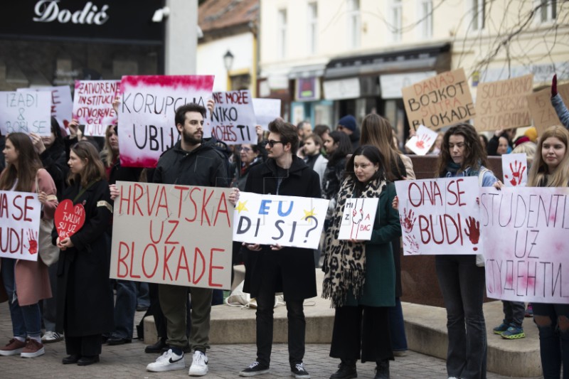 Zagreb: Skup solidarnosti sa studentima u Srbiji