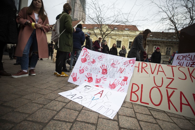 Zagreb: Skup solidarnosti sa studentima u Srbiji