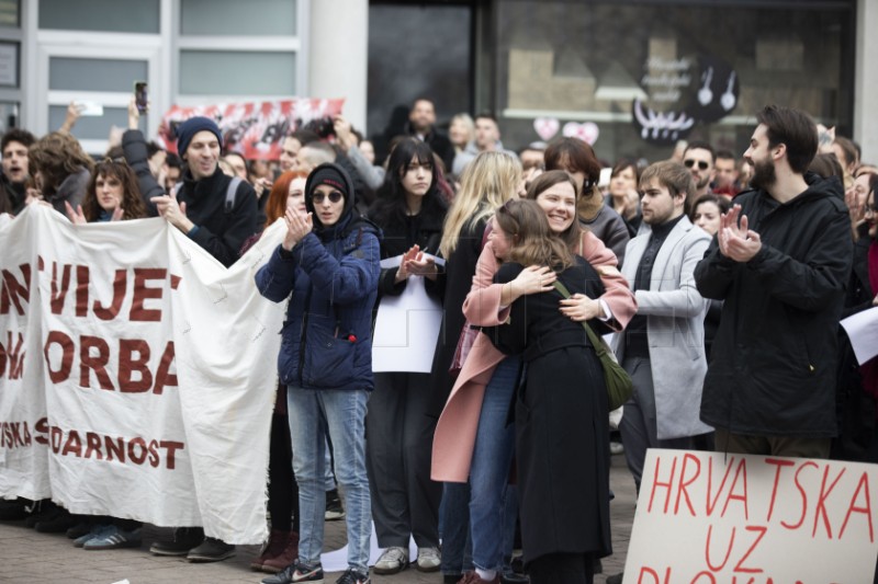 Zagreb: Skup solidarnosti sa studentima u Srbiji