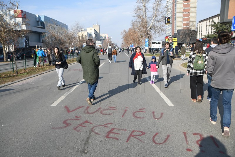 Nastavlja se blokada Mosta slobode u Novom Sadu