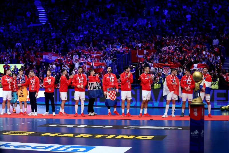 Ceremonija dodjele medalja Svjetskog rukometnog prvenstva, Hrvatska - Danska