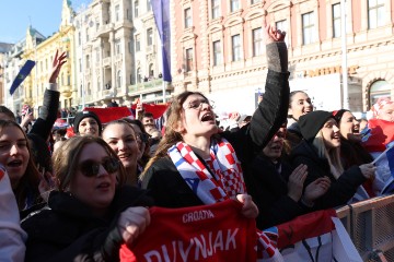 Doček hrvatske rukometne reprezentacije na Trgu bana Jelačića