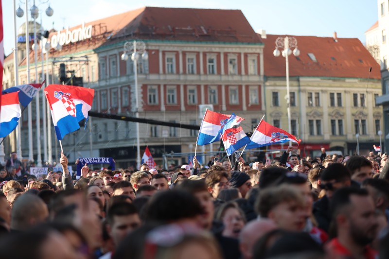 Doček hrvatske rukometne reprezentacije na Trgu bana Jelačića