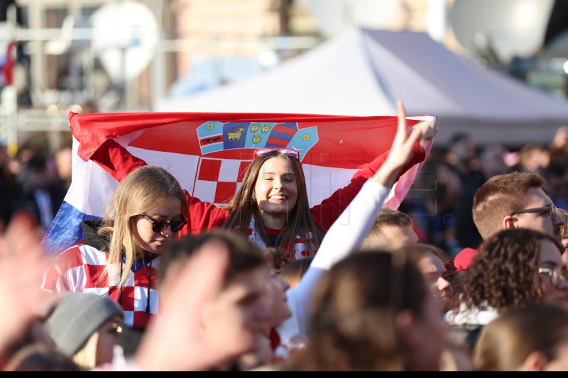 Doček hrvatske rukometne reprezentacije na Trgu bana Jelačića