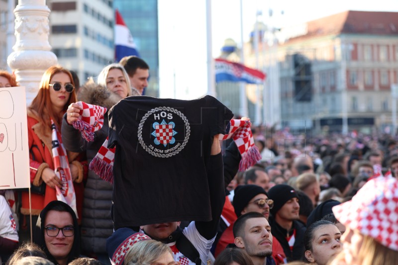 Doček hrvatske rukometne reprezentacije na Trgu bana Jelačića