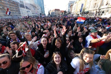 Doček hrvatske rukometne reprezentacije na Trgu bana Jelačića