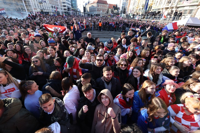 Doček hrvatske rukometne reprezentacije na Trgu bana Jelačića