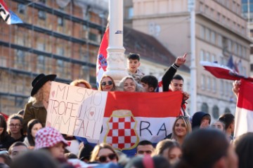 Doček hrvatske rukometne reprezentacije na Trgu bana Jelačića