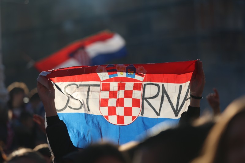 Doček hrvatske rukometne reprezentacije na Trgu bana Jelačića