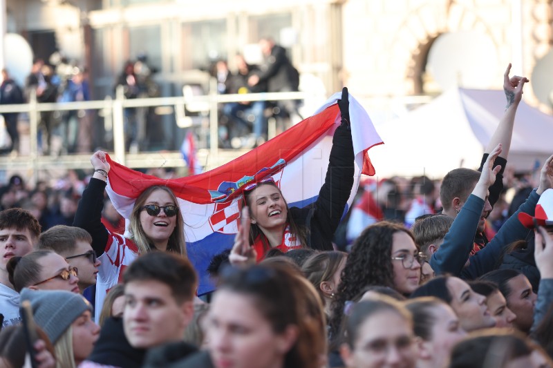 Doček hrvatske rukometne reprezentacije na Trgu bana Jelačića