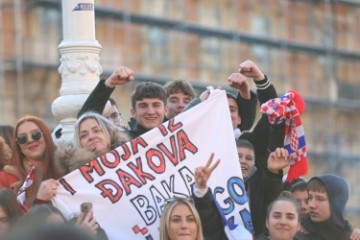 Doček hrvatske rukometne reprezentacije na Trgu bana Jelačića