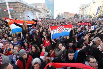 Doček hrvatske rukometne reprezentacije na Trgu bana Jelačića