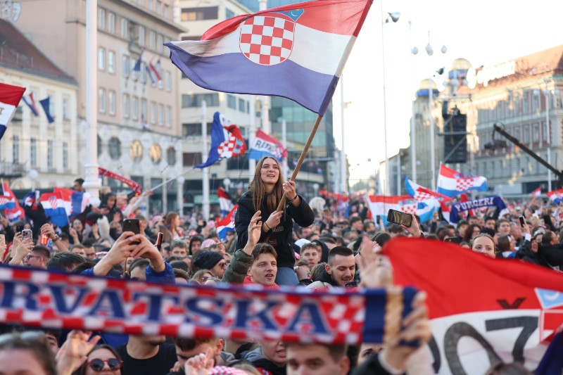 Doček hrvatske rukometne reprezentacije na trgu bana Jelačića