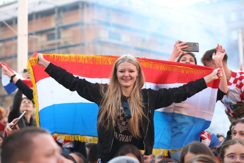 Doček hrvatske rukometne reprezentacije na trgu bana Jelačića