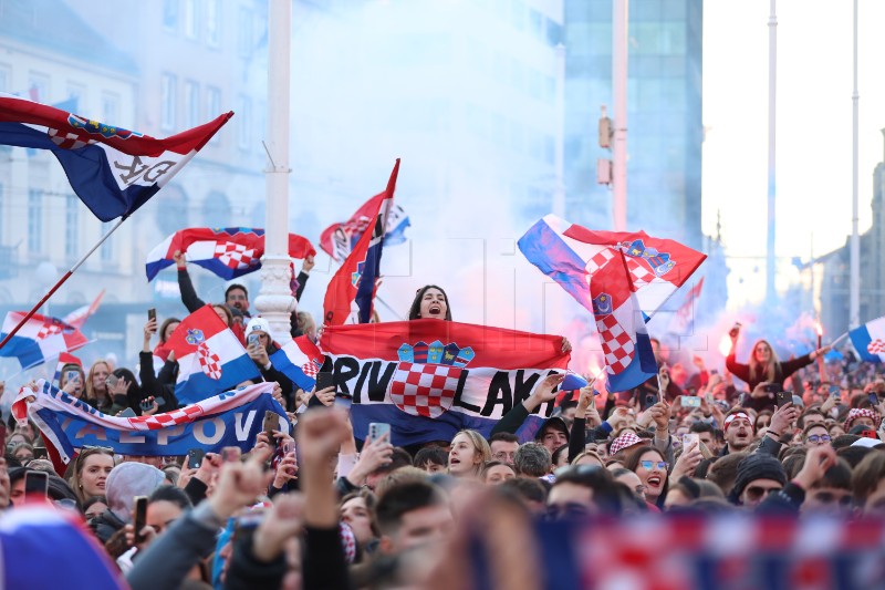 Doček hrvatske rukometne reprezentacije na Trgu bana Jelačića