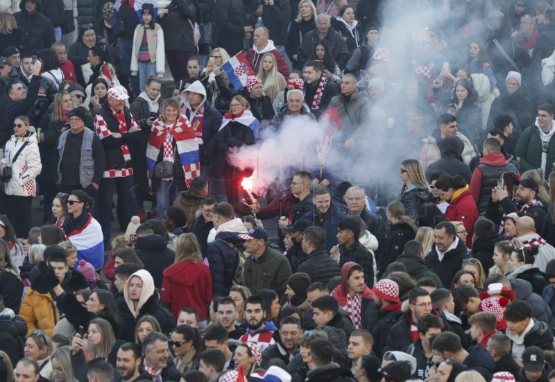 Doček hrvatske rukometne reprezentacije na Trgu bana Jelačića