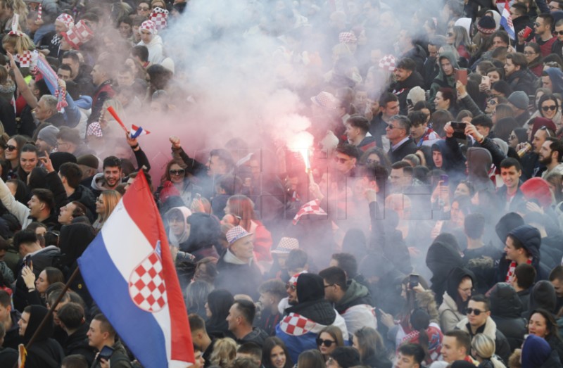 Doček hrvatske rukometne reprezentacije na Trgu bana Jelačića