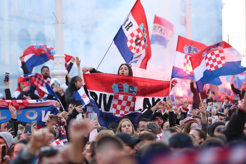 Doček hrvatske rukometne reprezentacije na Trgu bana Jelačića