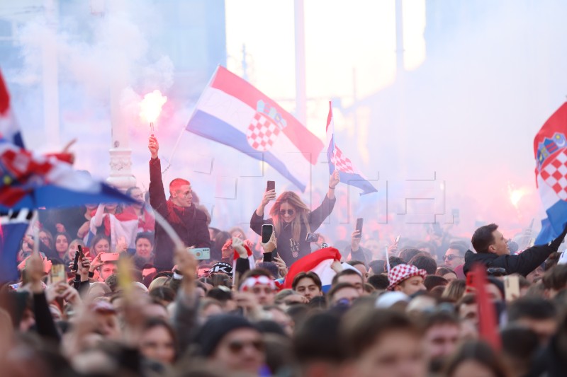 Doček hrvatske rukometne reprezentacije na Trgu bana Jelačića