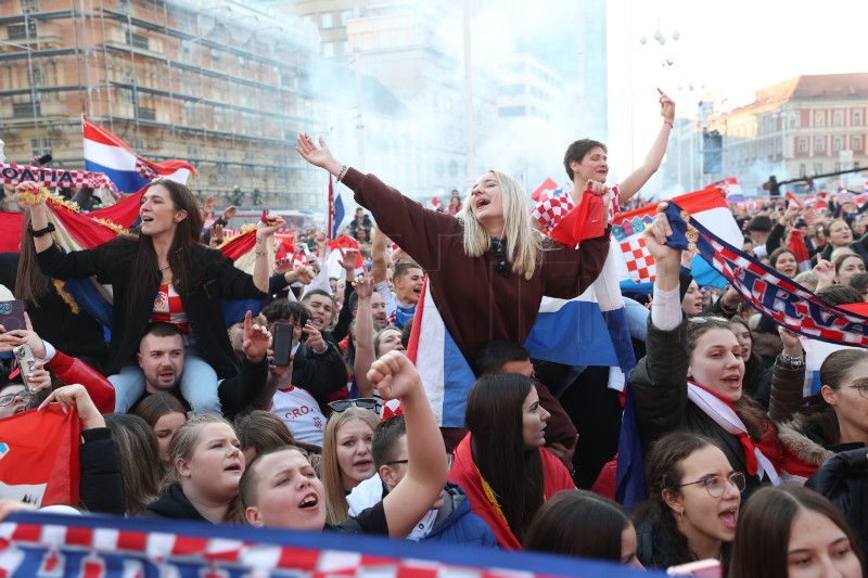 Doček hrvatske rukometne reprezentacije na Trgu bana Jelačića