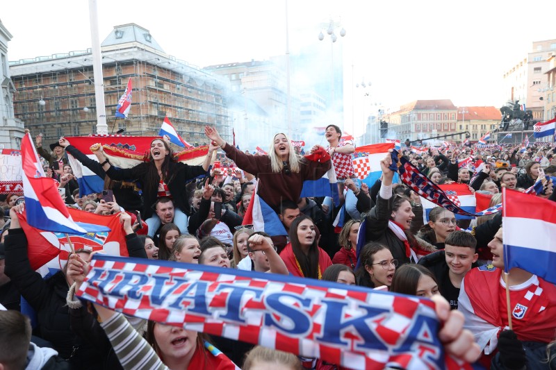 Doček hrvatske rukometne reprezentacije na Trgu bana Jelačića