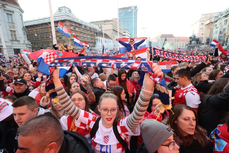 Doček hrvatske rukometne reprezentacije na Trgu bana Jelačića