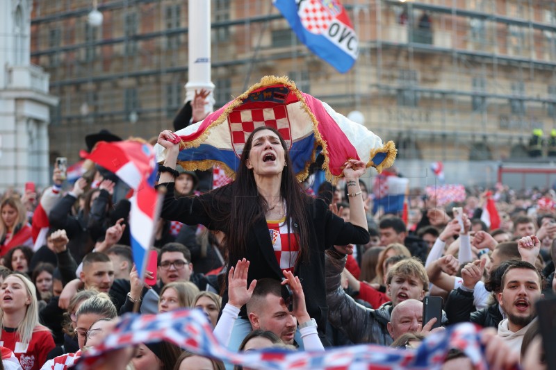 Doček hrvatske rukometne reprezentacije na Trgu bana Jelačića