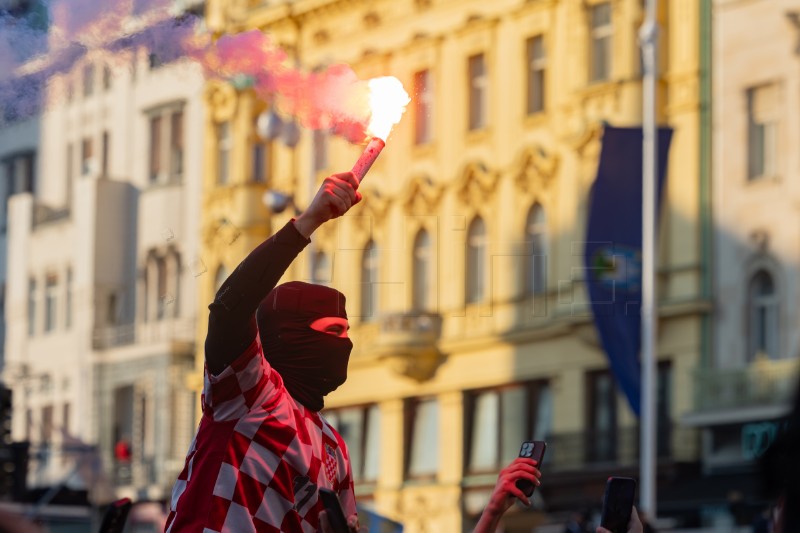 Doček hrvatske rukometne reprezentacije na Trgu bana Jelačića