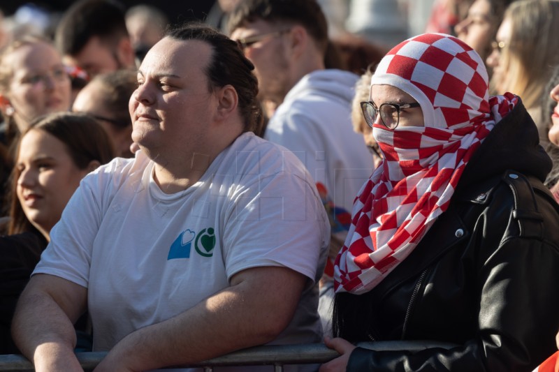 Doček hrvatske rukometne reprezentacije na Trgu bana Jelačića