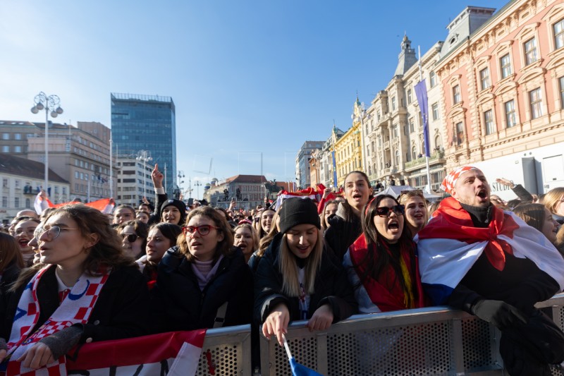 Doček hrvatske rukometne reprezentacije na Trgu bana Jelačića