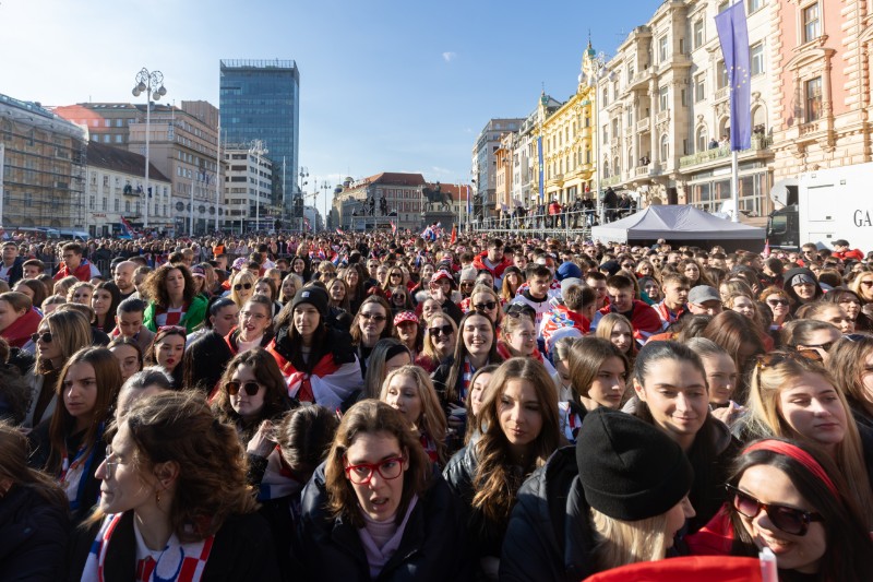 Doček hrvatske rukometne reprezentacije na Trgu bana Jelačića