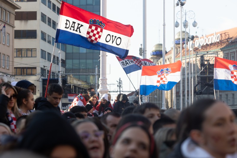 Doček hrvatske rukometne reprezentacije na Trgu bana Jelačića