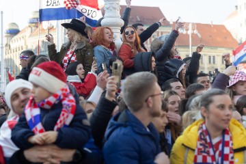 Doček hrvatske rukometne reprezentacije na Trgu bana Jelačića