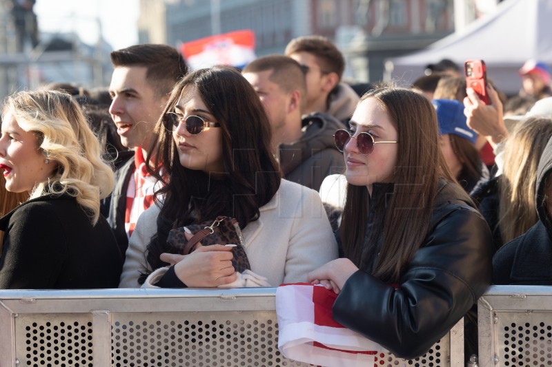 Doček hrvatske rukometne reprezentacije na Trgu bana Jelačića