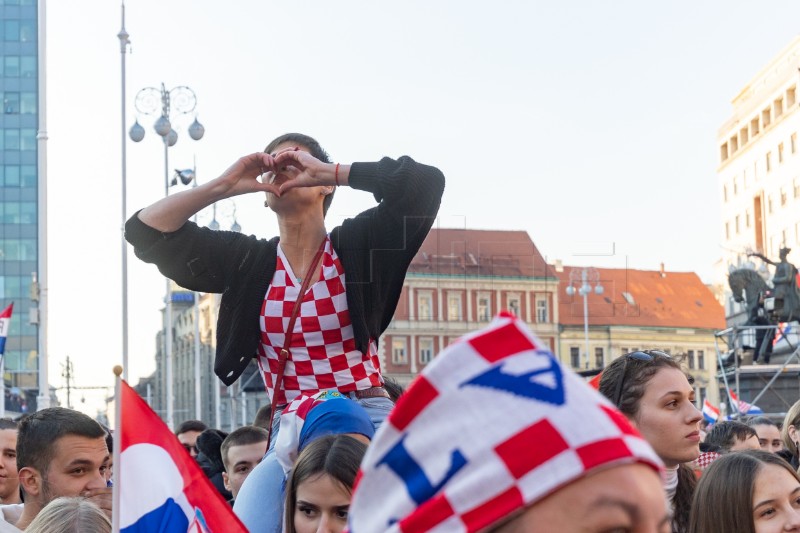 Doček hrvatske rukometne reprezentacije na Trgu bana Jelačića