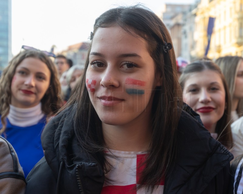 Doček hrvatske rukometne reprezentacije na Trgu bana Jelačića