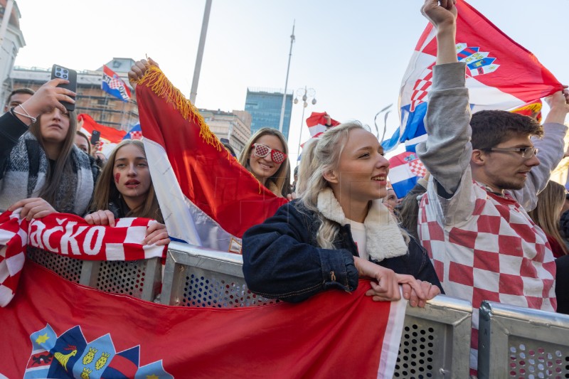 Doček hrvatske rukometne reprezentacije na Trgu bana Jelačića