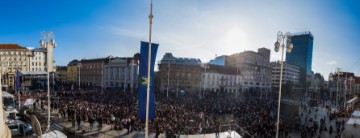 Doček hrvatske rukometne reprezentacije na Trgu bana Jelačića