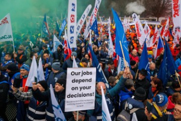 BELGIUM PROTEST INDUSTRY WORKERS