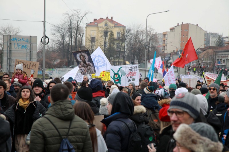 Prosvjed studenata u Kragujevcu