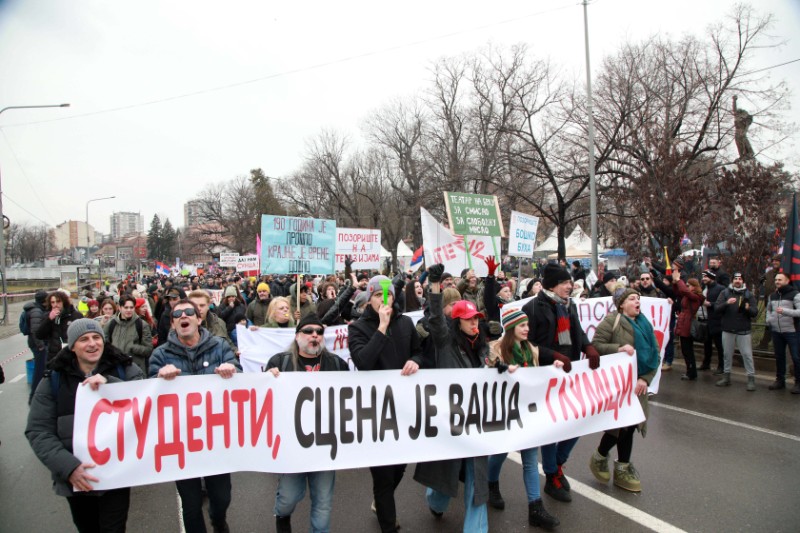 Prosvjed studenata u Kragujevcu