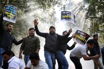 INDIA PROTEST STAMPEDES