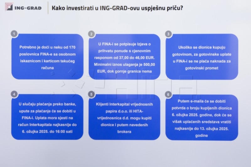 Ing-Grad objavio Javni poziv na sudjelovanje u javnoj ponudi dionica